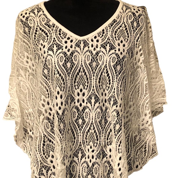 Brittany Black White Lace Sparkle Wrap size Medium - Picture 4 of 7